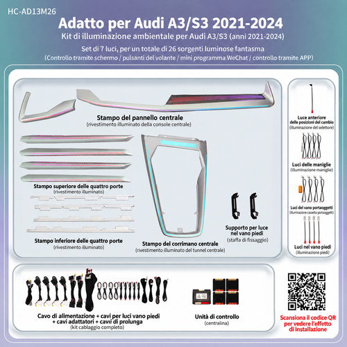 Luci ambiente auto audi - luci,